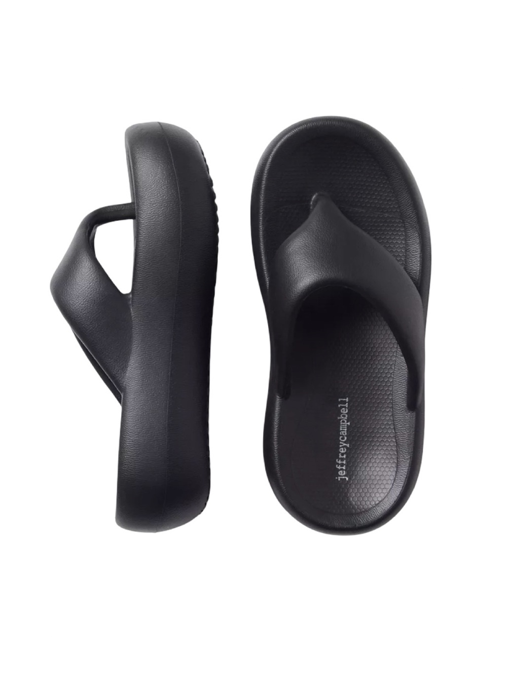 Jeffrey Campbell Chillaxin Black Platform Sandal 8 EUC